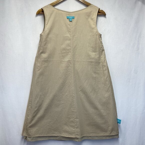 Calypso St Barth for Target Embellished Neck Tie Waist Shift Dress Women XS Tan - Picture 13 of 16
